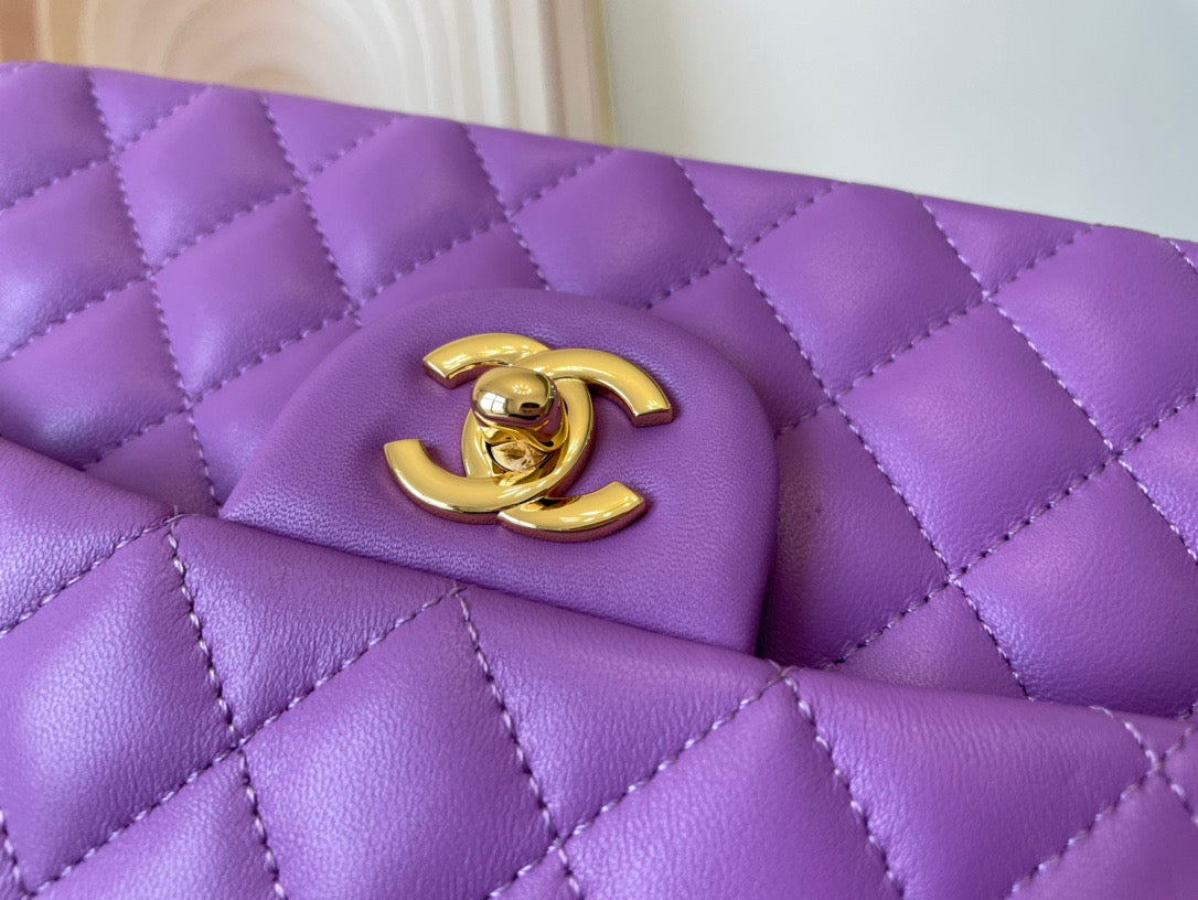 Chanel Classic Flap Small In Purple Lambskin