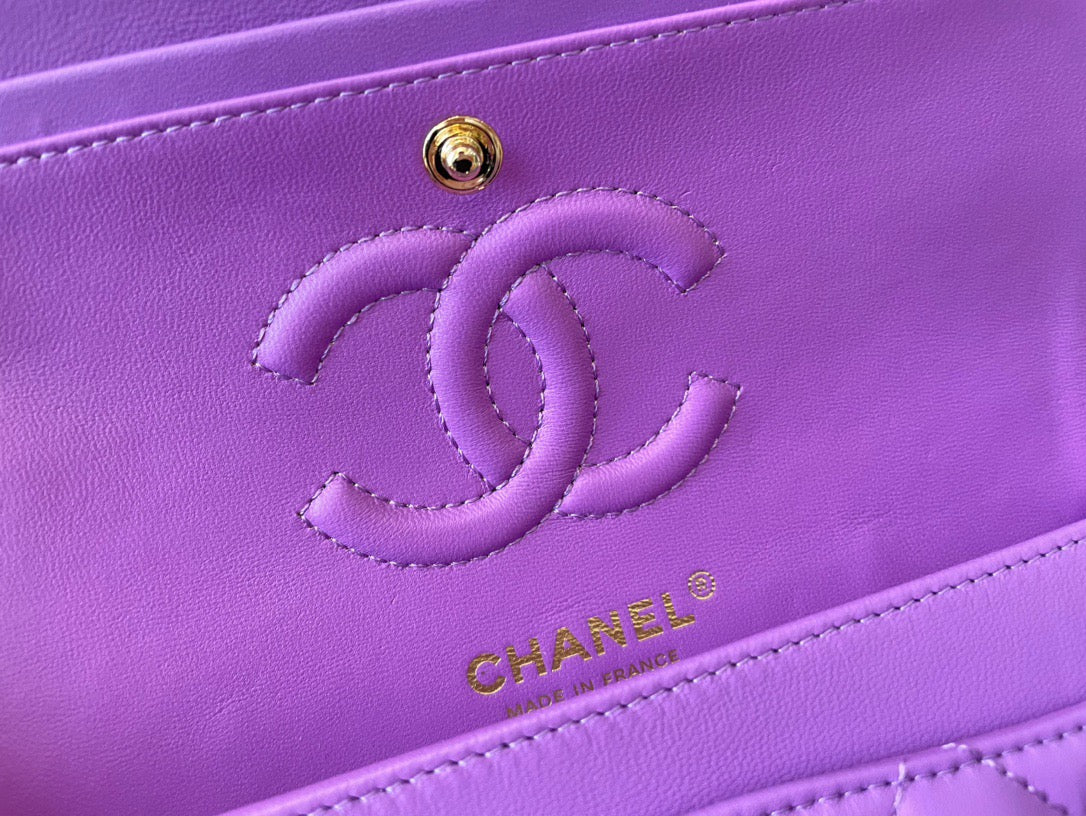 Chanel Classic Flap Small In Purple Lambskin