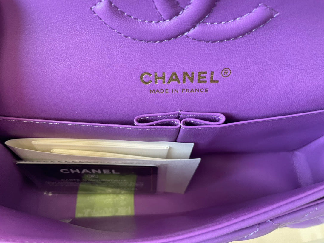 Chanel Classic Flap Small In Purple Lambskin