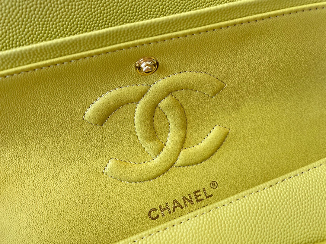 Chanel Classic Flap Medium In Light Yellow Calfskin