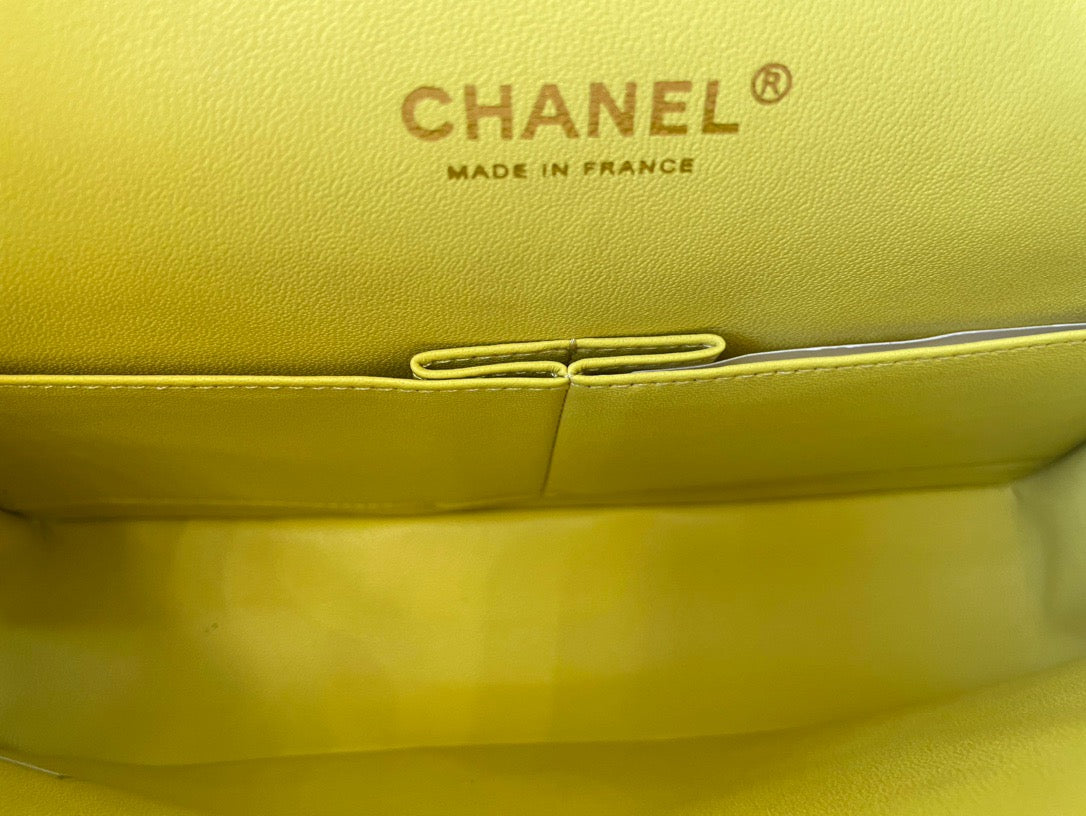 Chanel Classic Flap Medium In Light Yellow Calfskin