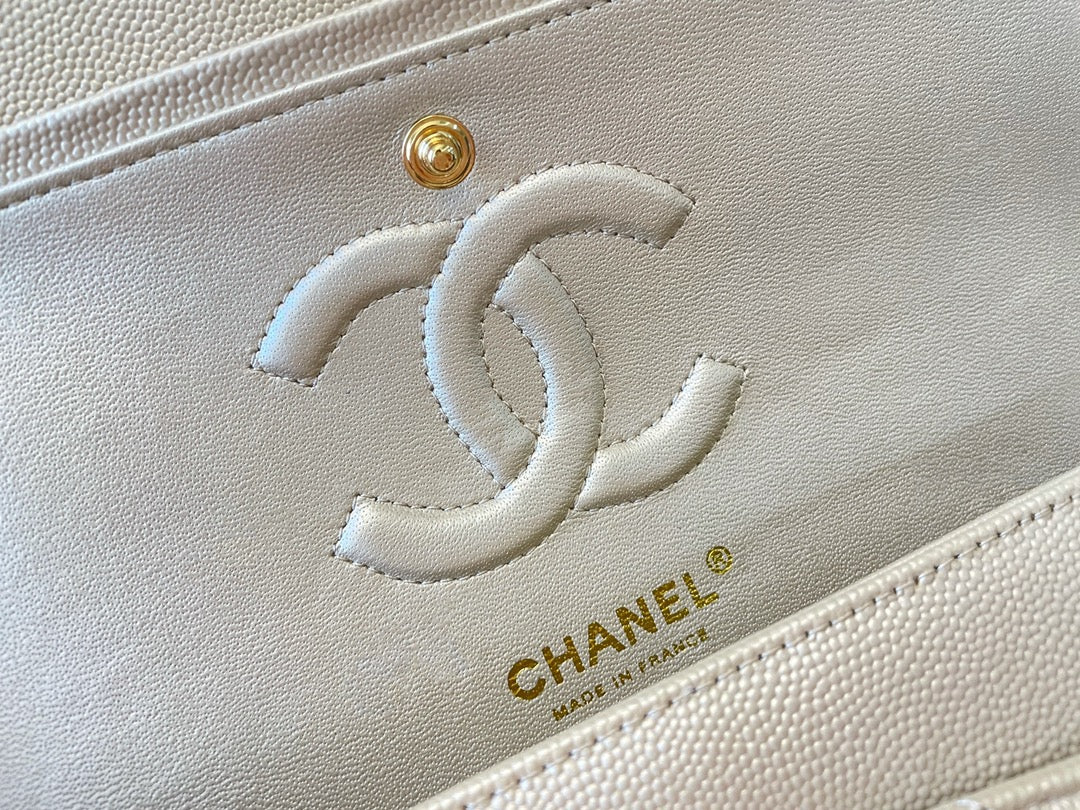 Chanel Classic Flap Medium In Beige Calfskin