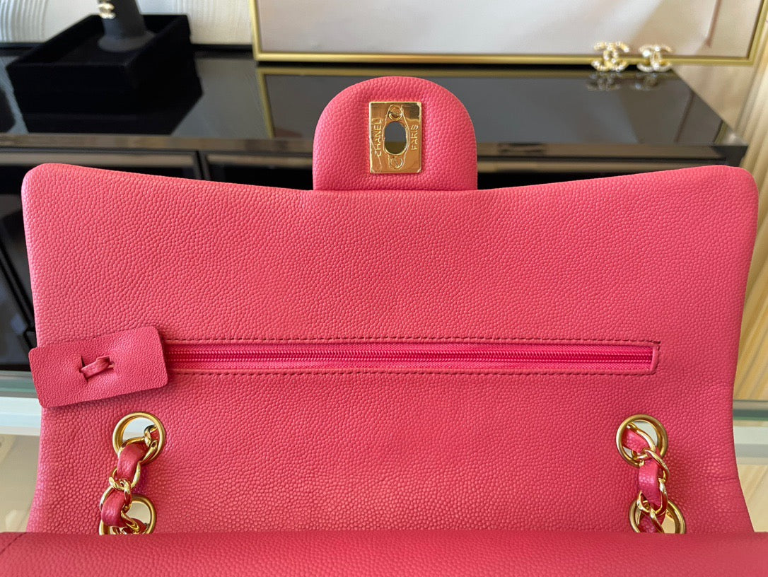 Chanel Classic Flap Medium In Rose Red Calfskin