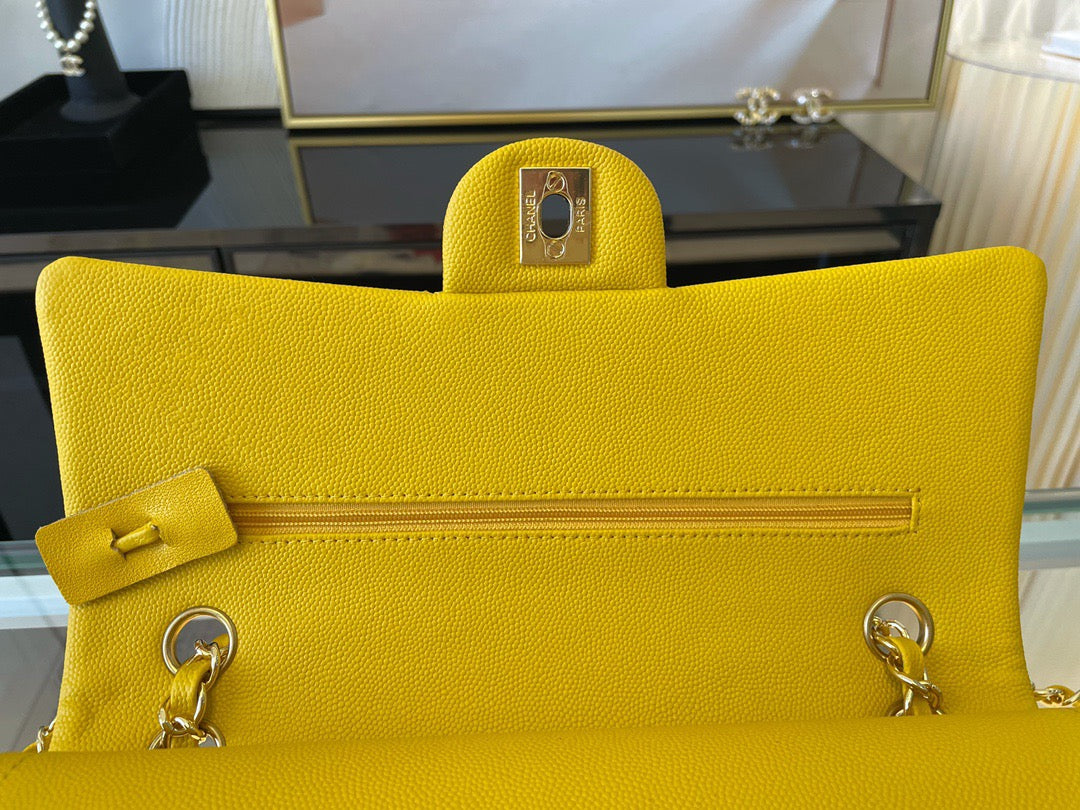 Chanel Classic Flap Medium In Yellow Calfskin