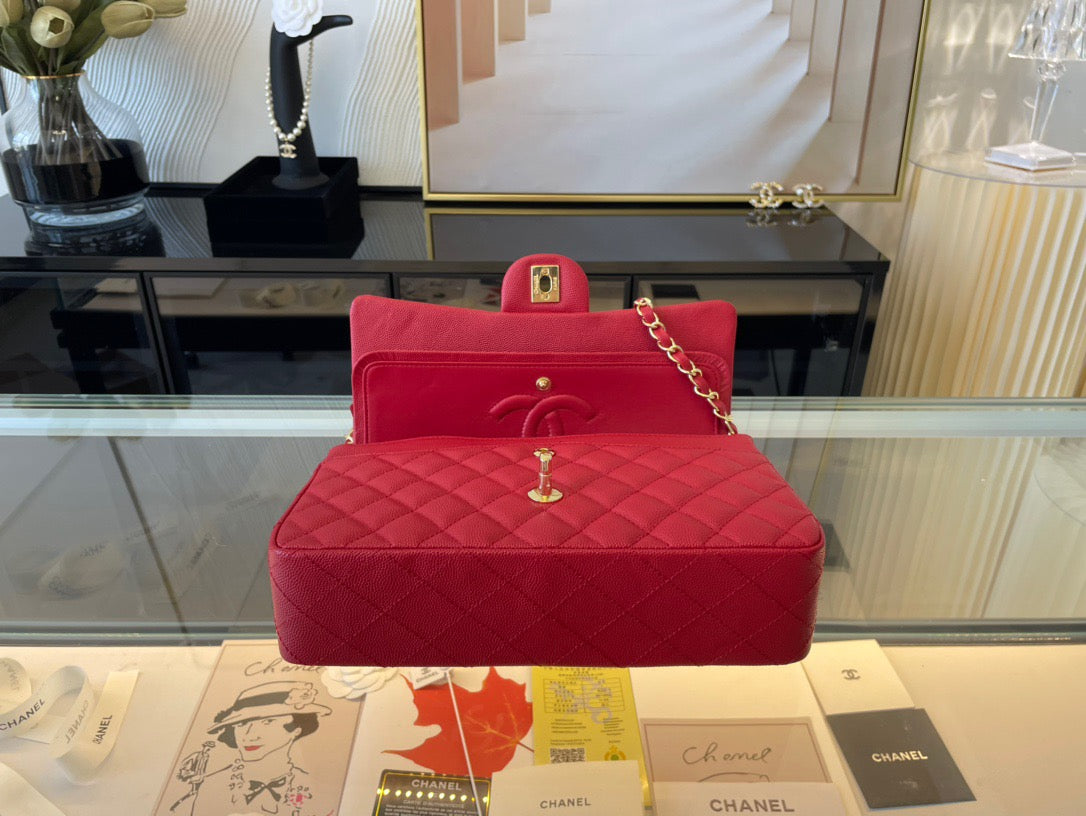 Chanel Classic Flap Medium In Red Calfskin