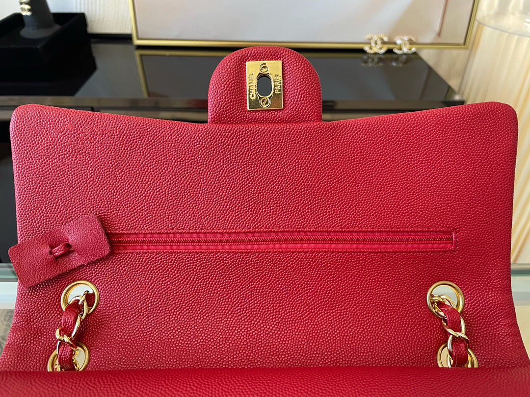 Chanel Classic Flap Medium In Red Calfskin