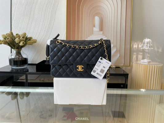 Chanel Classic Flap Medium In Black Lambskin