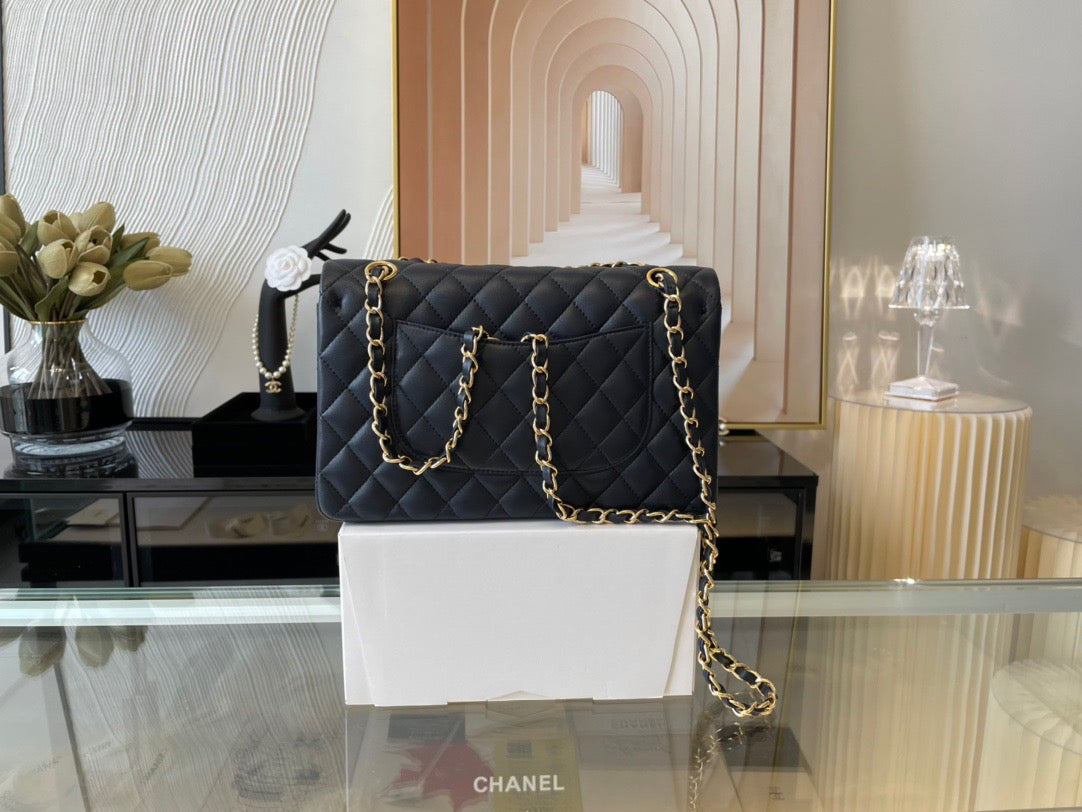 Chanel Classic Flap Medium In Black Lambskin