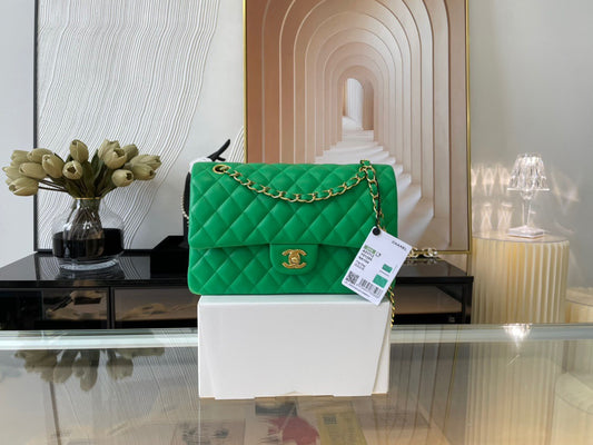 Chanel Classic Flap Medium In Green Lambskin