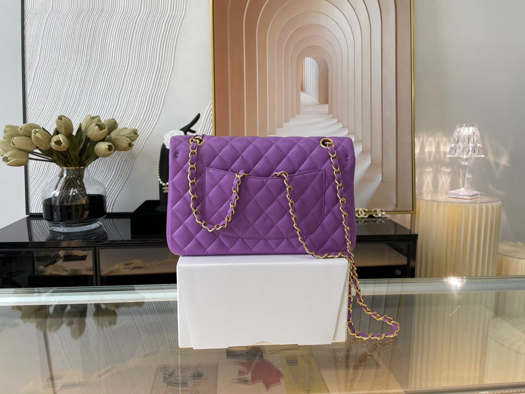 Chanel Classic Flap Medium In Purple Lambskin