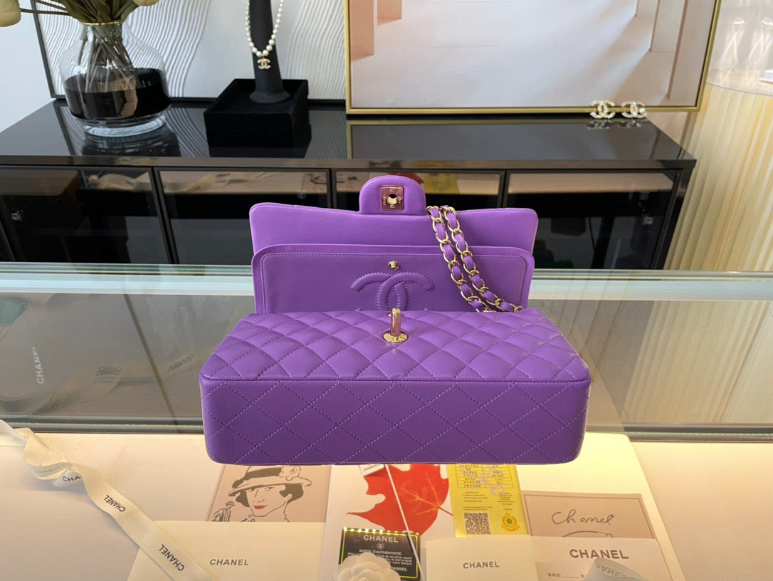 Chanel Classic Flap Medium In Purple Lambskin