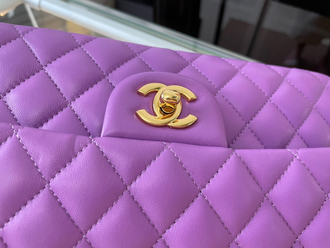 Chanel Classic Flap Medium In Purple Lambskin