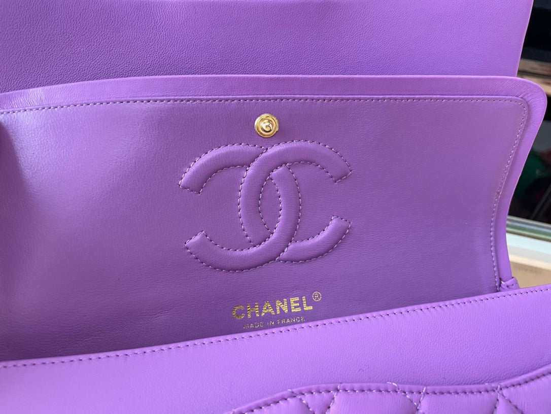 Chanel Classic Flap Medium In Purple Lambskin