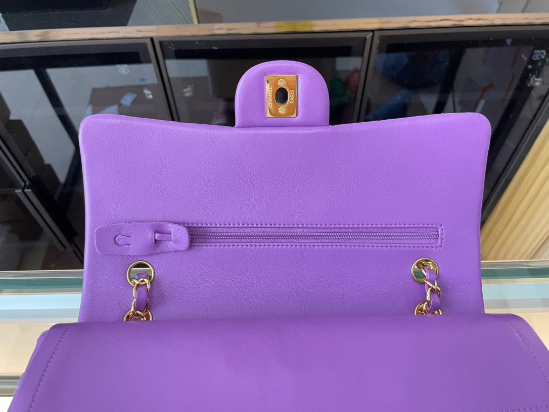 Chanel Classic Flap Medium In Purple Lambskin