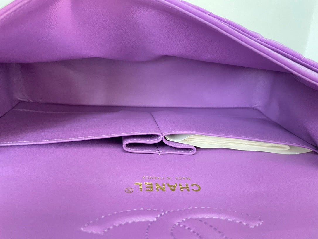 Chanel Classic Flap Medium In Purple Lambskin