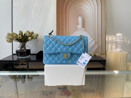 Chanel Classic Flap Medium In Blue Lambskin