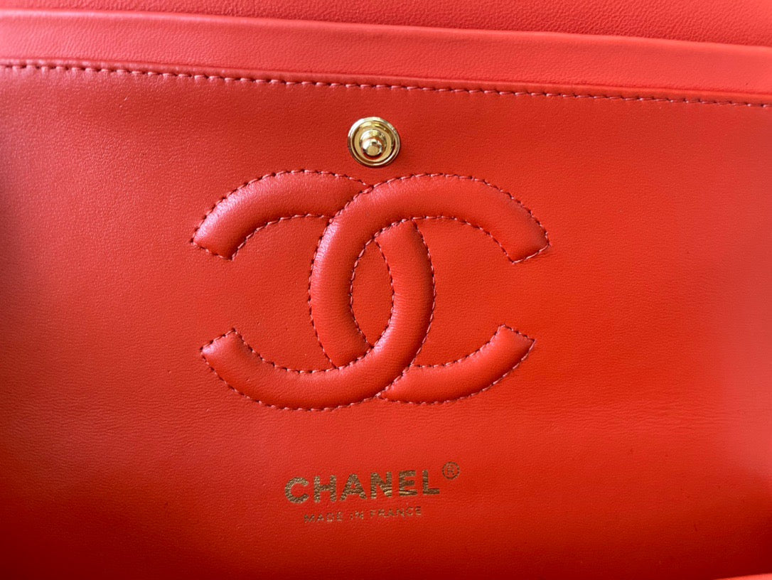 Chanel Classic Flap Medium In Orange Lambskin