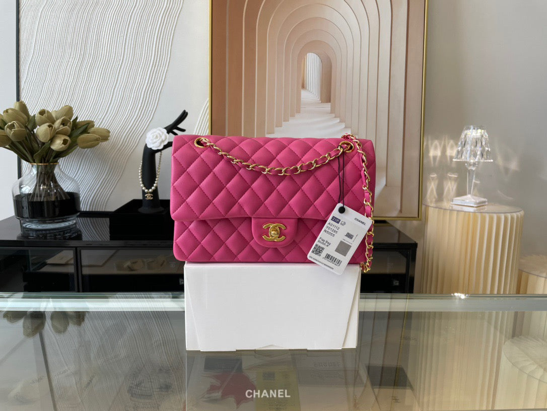 Chanel Classic Flap Medium In Rose Pink Lambskin