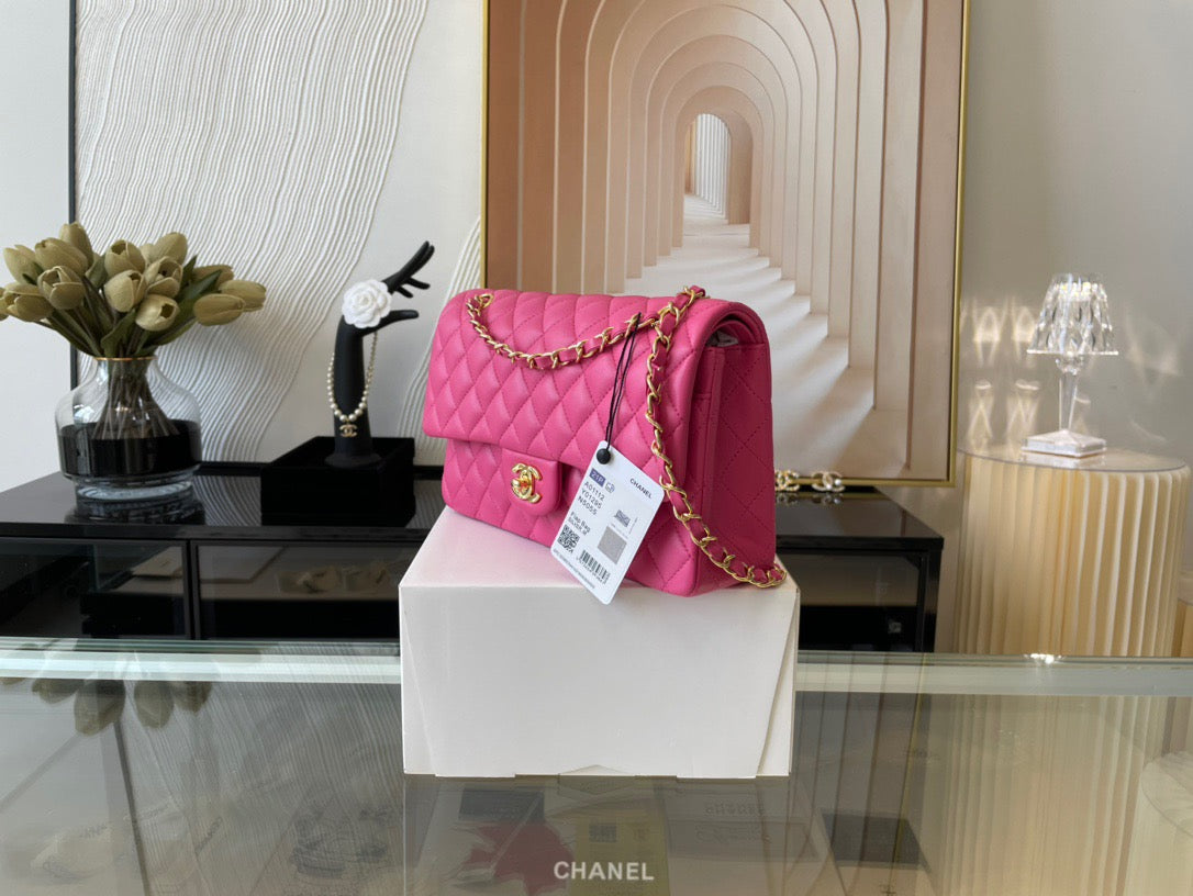 Chanel Classic Flap Medium In Rose Pink Lambskin