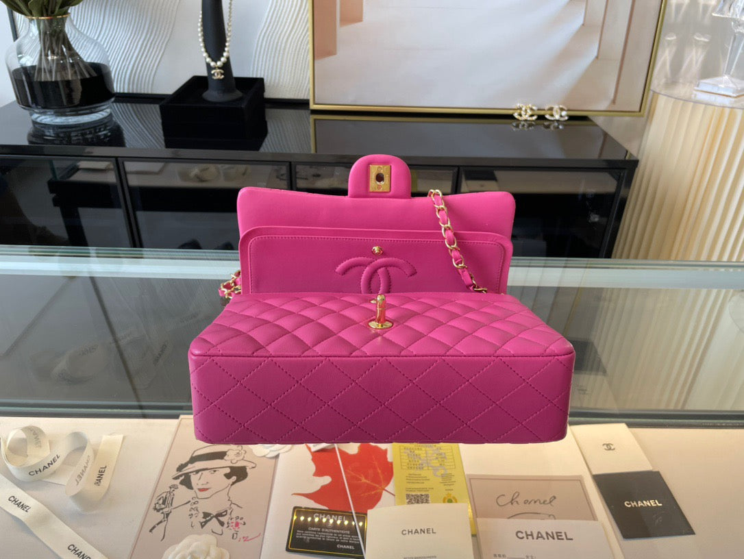 Chanel Classic Flap Medium In Rose Pink Lambskin