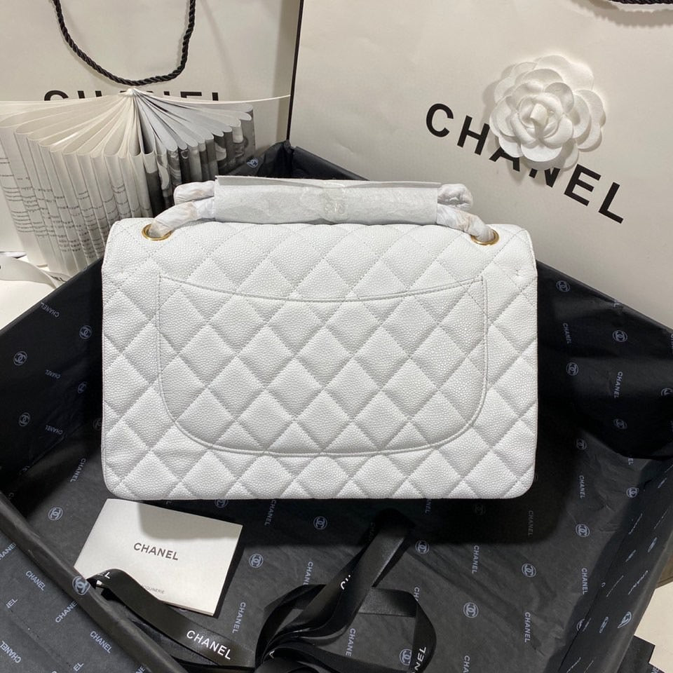 Chanel Classic Flap Jumbo In White Calfskin