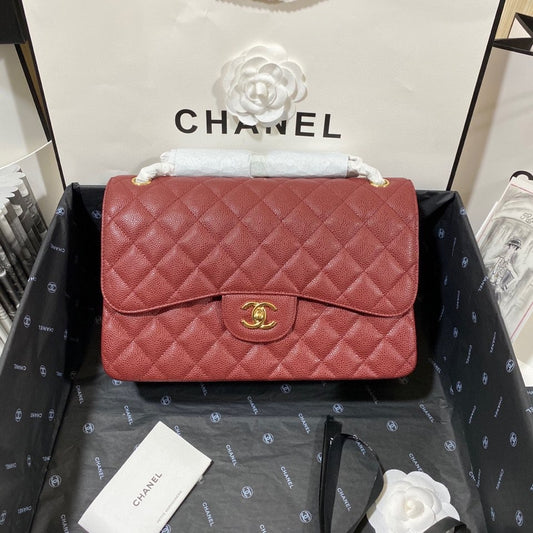 Chanel Classic Flap Jumbo In Rouge Tomate Calfskin