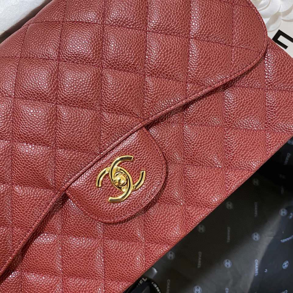 Chanel Classic Flap Jumbo In Rouge Tomate Calfskin