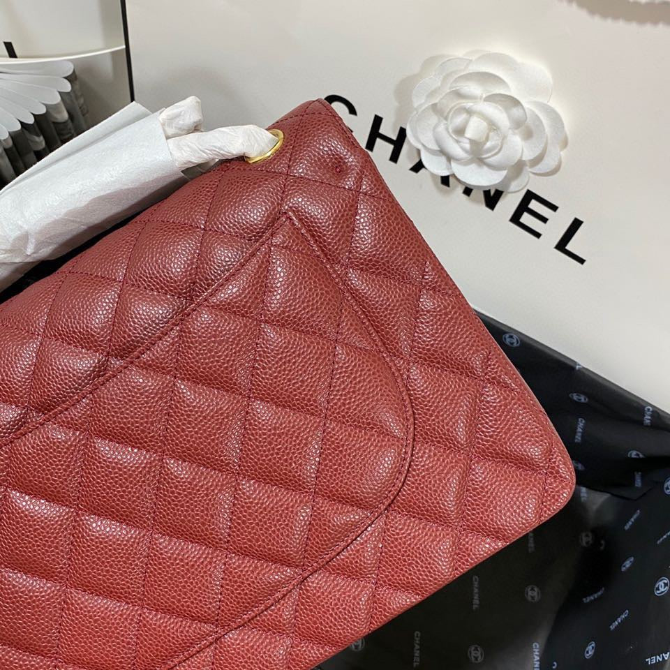 Chanel Classic Flap Jumbo In Rouge Tomate Calfskin