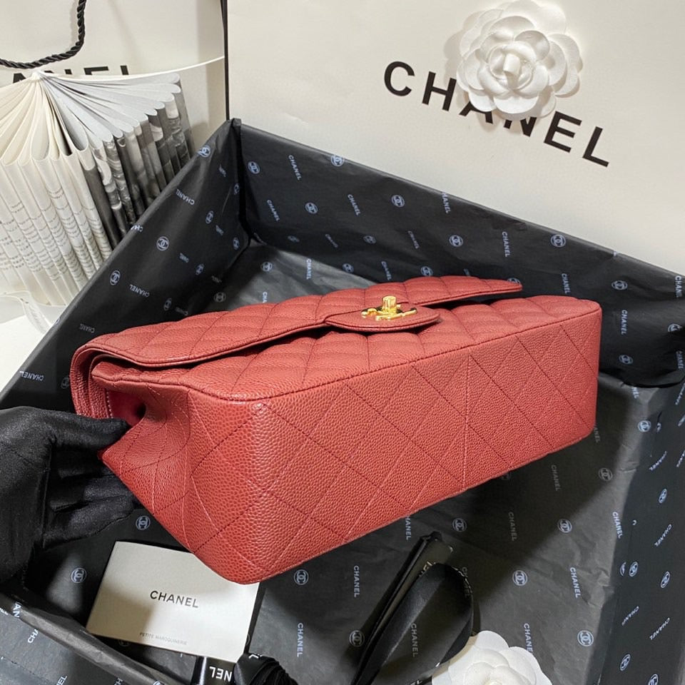 Chanel Classic Flap Jumbo In Rouge Tomate Calfskin