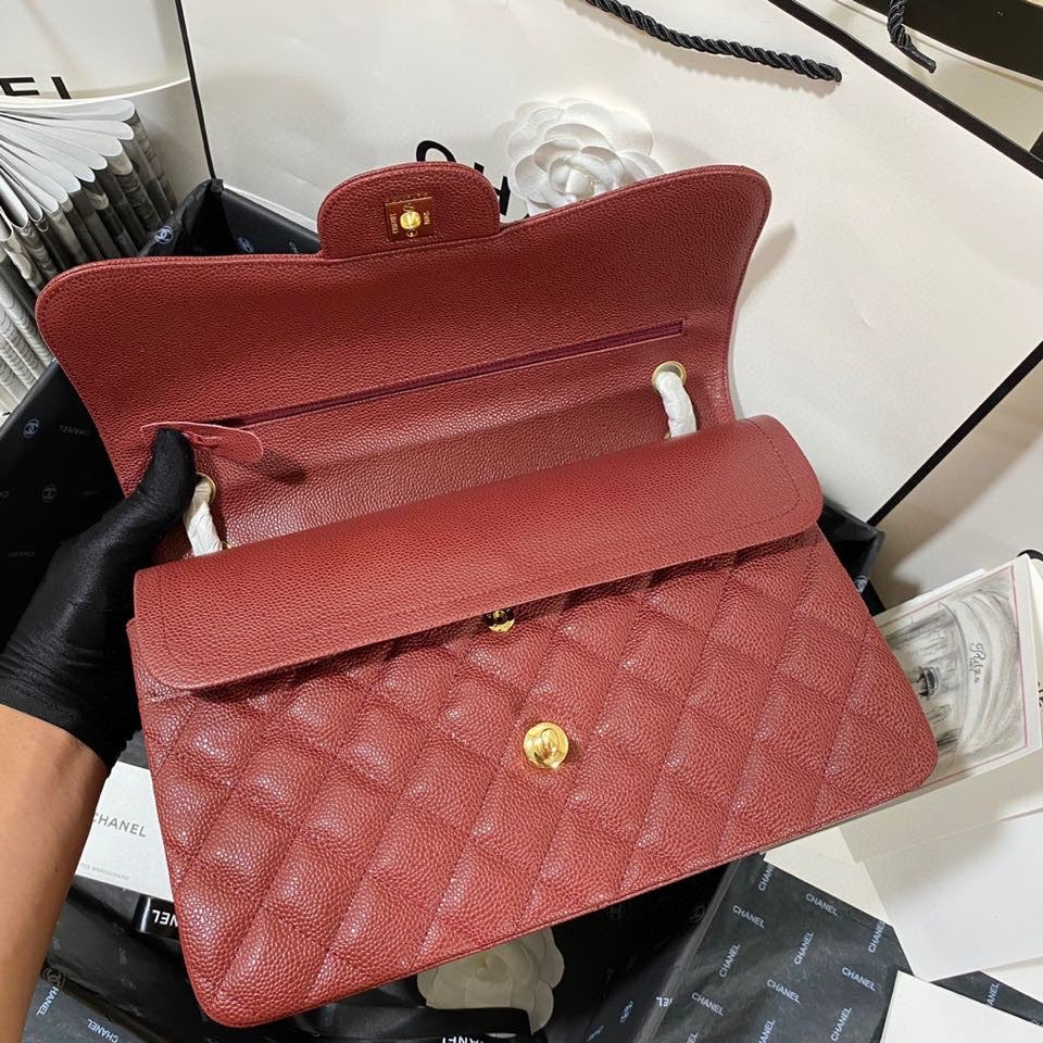 Chanel Classic Flap Jumbo In Rouge Tomate Calfskin