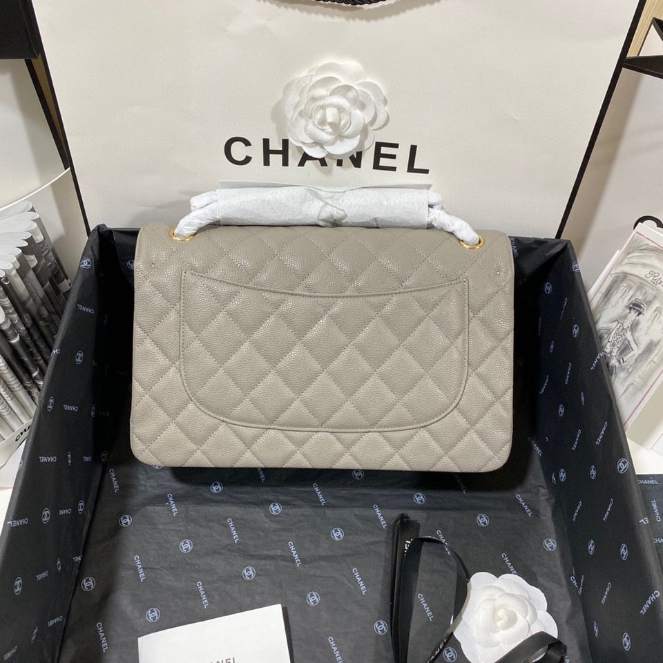 Chanel Classic Flap Jumbo In Gray Calfskin