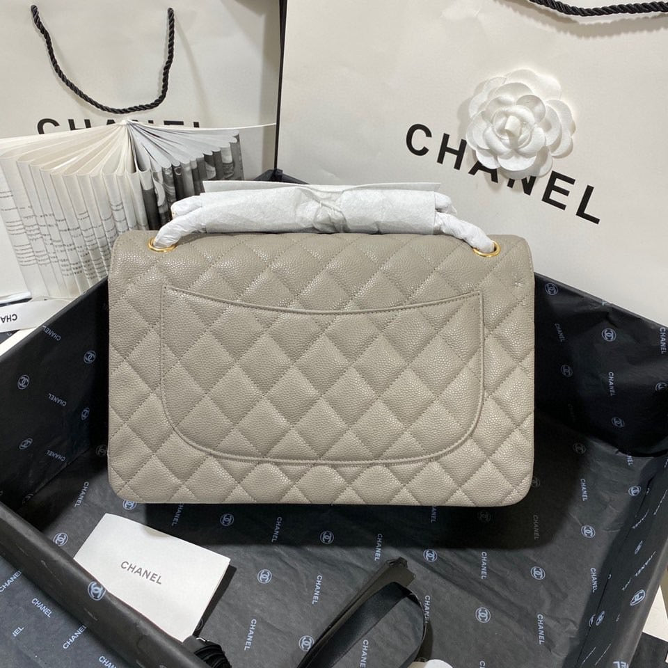 Chanel Classic Flap Jumbo In Gray Calfskin