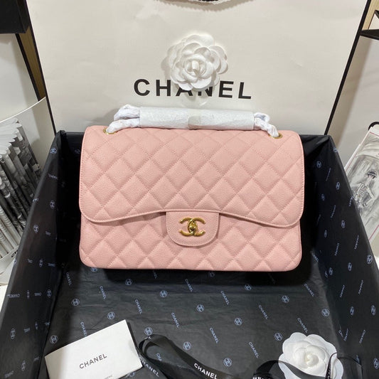 Chanel Classic Flap Jumbo In Pink Calfskin