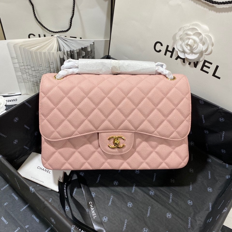 Chanel Classic Flap Jumbo In Pink Calfskin