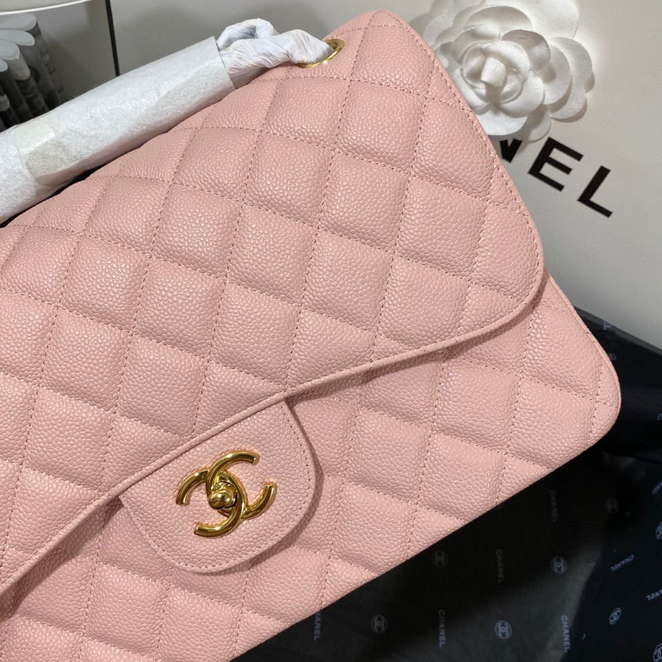 Chanel Classic Flap Jumbo In Pink Calfskin