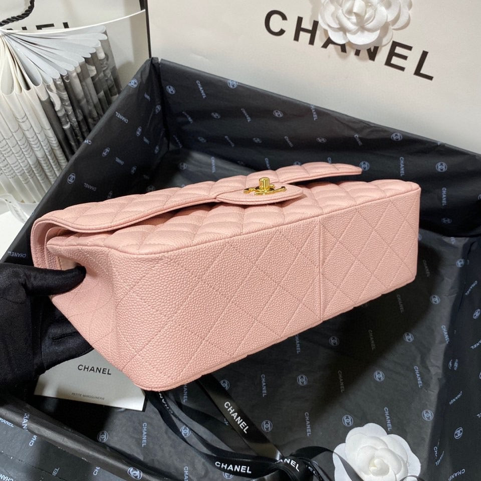 Chanel Classic Flap Jumbo In Pink Calfskin