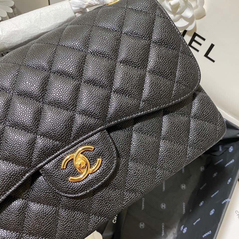 Chanel Classic Flap Jumbo In Black Calfskin