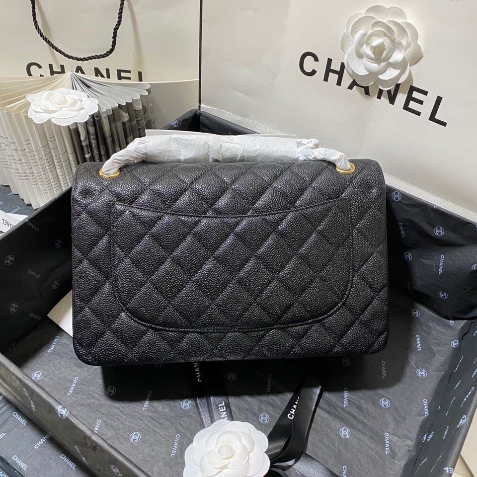 Chanel Classic Flap Jumbo In Black Calfskin