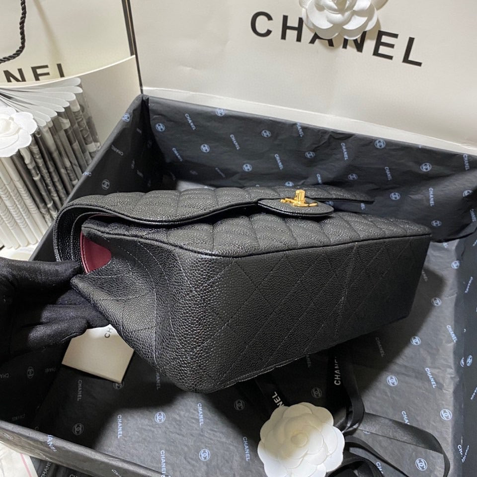 Chanel Classic Flap Jumbo In Black Calfskin