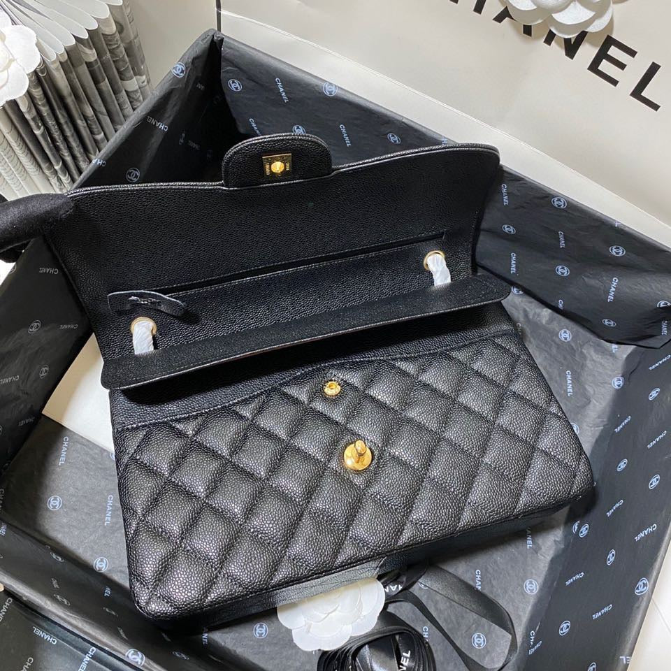 Chanel Classic Flap Jumbo In Black Calfskin