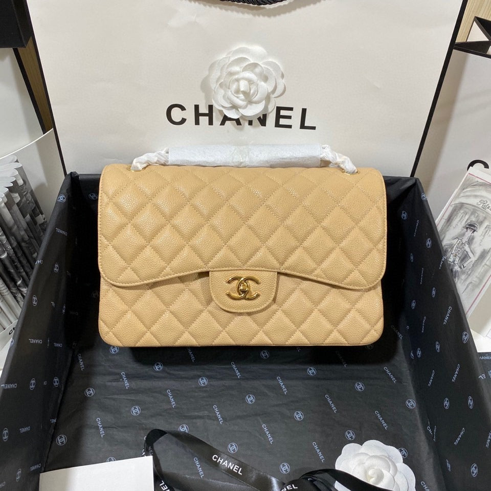 Chanel Classic Flap Medium In Apricot Calfskin