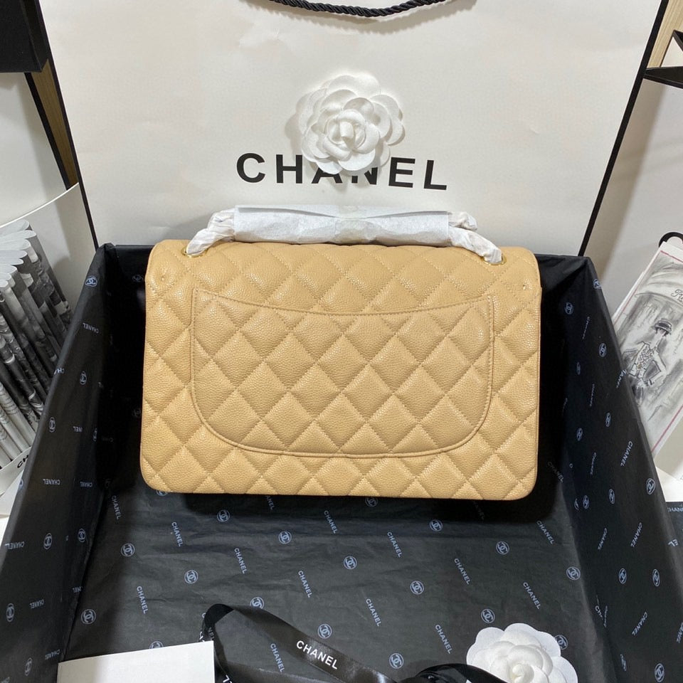 Chanel Classic Flap Medium In Apricot Calfskin