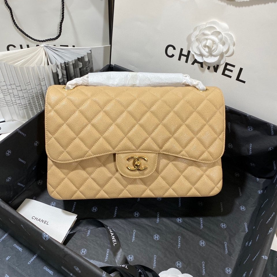 Chanel Classic Flap Medium In Apricot Calfskin