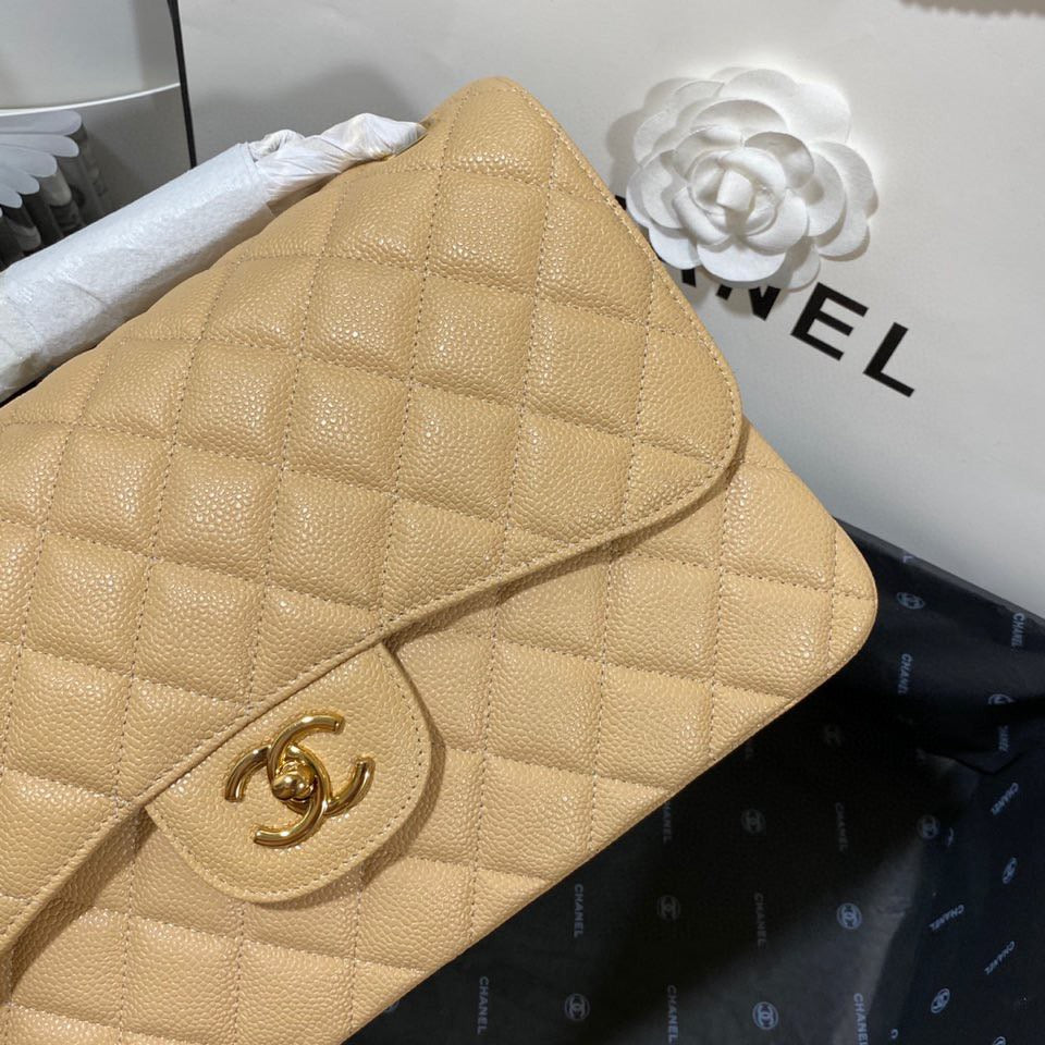 Chanel Classic Flap Medium In Apricot Calfskin