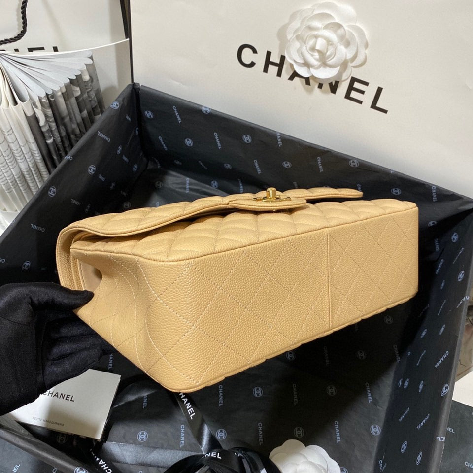 Chanel Classic Flap Medium In Apricot Calfskin