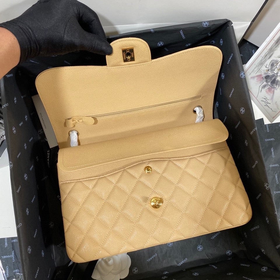 Chanel Classic Flap Medium In Apricot Calfskin