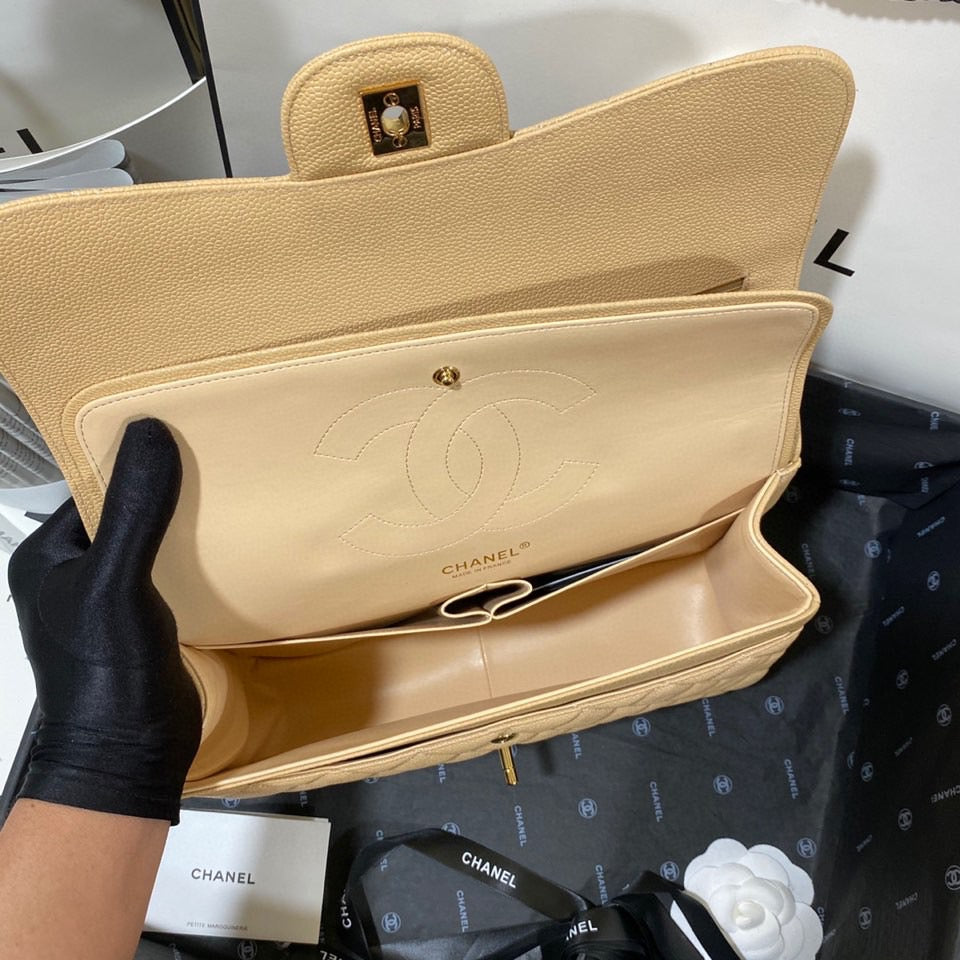 Chanel Classic Flap Medium In Apricot Calfskin