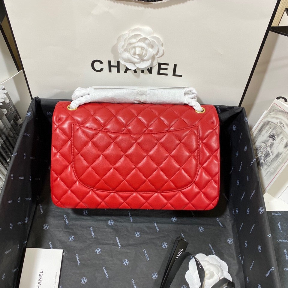 Chanel Classic Flap Jumbo In Red Lambskin