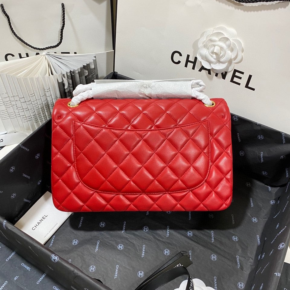 Chanel Classic Flap Jumbo In Red Lambskin