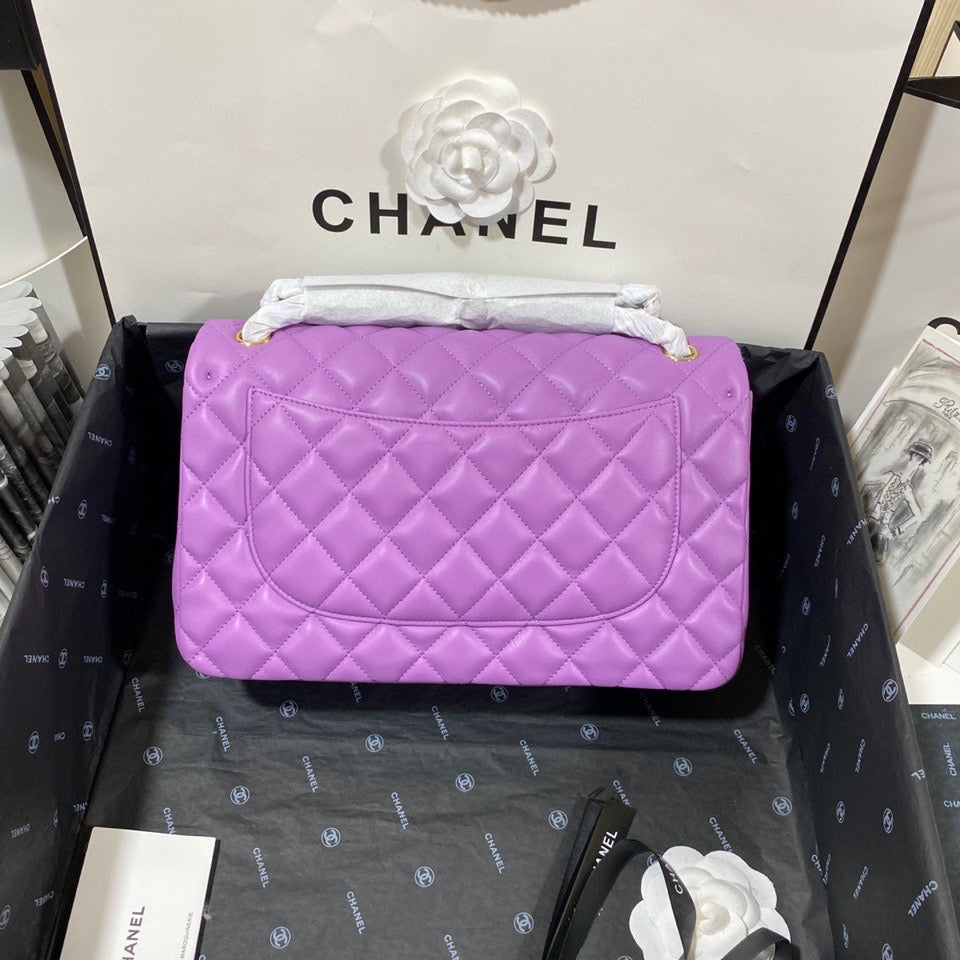 Chanel Classic Flap Jumbo In Purple Lambskin